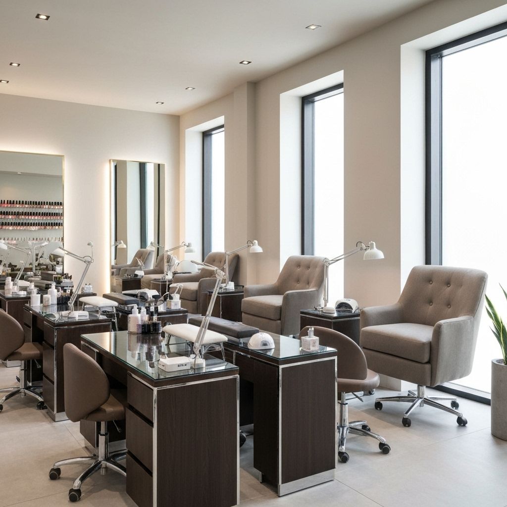 Modern nail salon stations