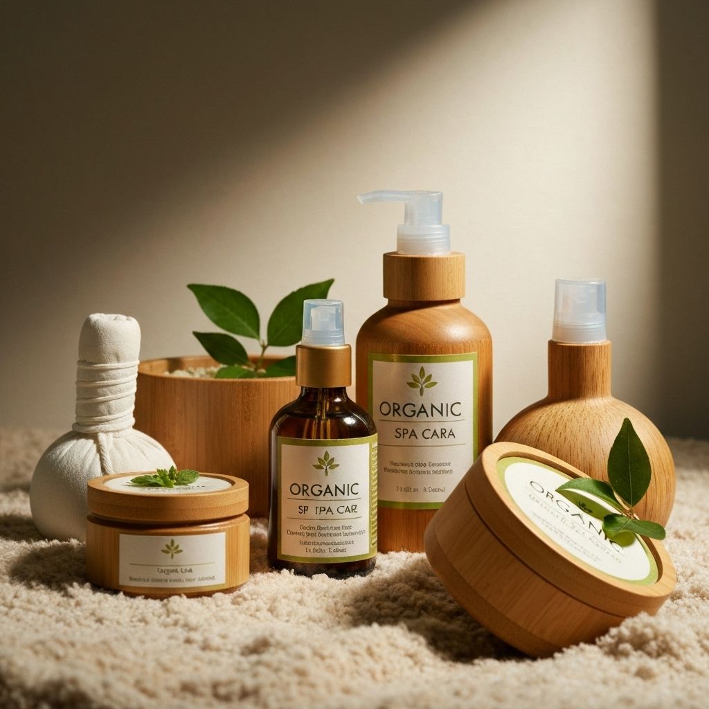 Organic spa products display