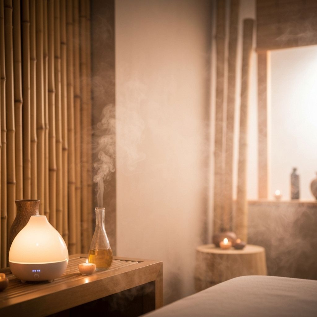 Serene relaxation space with aromatherapy